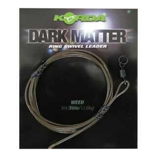 Korda Dark Matter Leader Size 8 Ring Swivel Weedy Green...