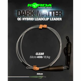 Korda Dark Matter Leader QC Hybrid Clip 40lb - 1m