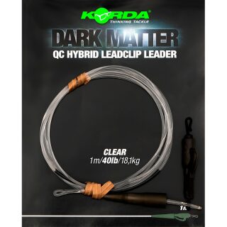 Korda Dark Matter Leader QC Hybrid Clip Clear 40lb - 1m