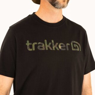 Trakker CR Logo T-Shirt Black Camo - L