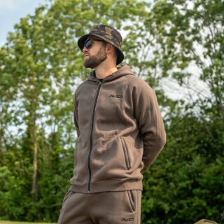 Avid Carp Compound Zip Hoodie Peat Brown
