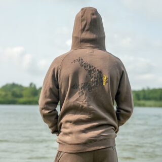 Avid Carp Compound Zip Hoodie Peat Brown